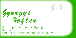 gyorgyi hofler business card